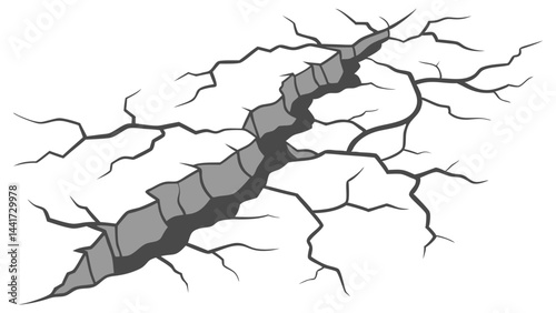 Stone crack vectors depicting jagged natural cracks in rock, perfect for geological or rough-textured designs