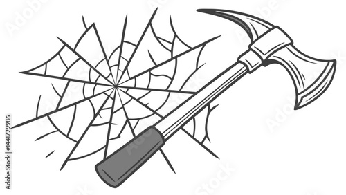 Shattered glass vectors featuring dynamic cracks, ideal for adding a broken and fractured look in designs