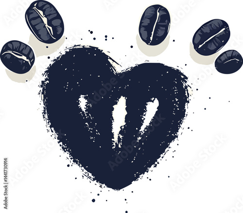 Hand drawn hearts, a vector illustration of love and romance, feature a variety of black ink shapes perfect for Valentine's Day cards and wedding decorations with a grunge splash design
