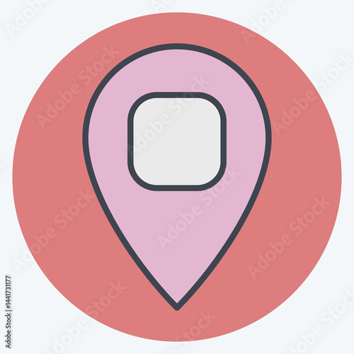Icon Location Pin 2. related to Location symbol. color mate style. design editable