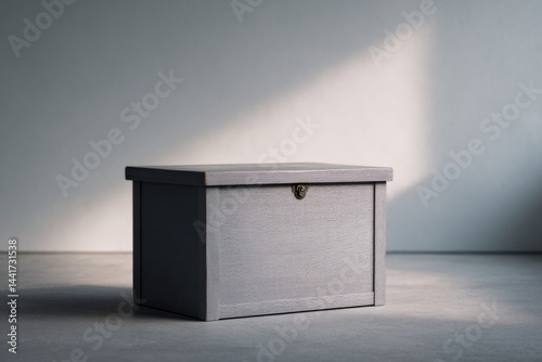 in vastness of dimly lit room single locked chest enchants observer with its air of secrecy