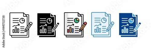 Annual Report  Icon Set Multiple Style Collection