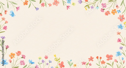Pastel Bloom Frame AI Generated