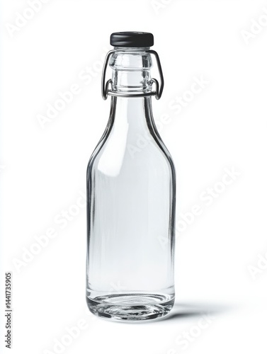 Wallpaper Mural Clear Glass Bottle with Swing Top on White Background Torontodigital.ca