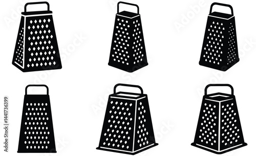 Grater silhouette black vector art design on white background