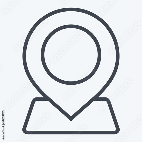 Icon Geographical Area. related to Location symbol. line style. design editable