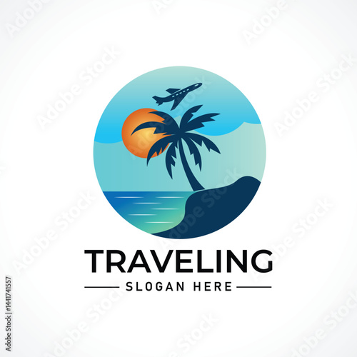 Traveling tour holiday trip summer logo