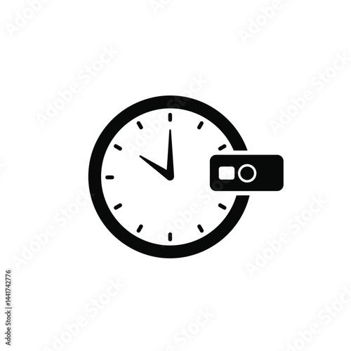 Clock icon with notification signal indicating deadline reminder alert and time management concept