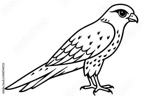 Elegant Kestrel Outline