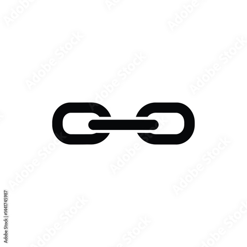 Black chain link icon isolated on white background connection symbol