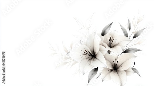 Elegant White Lily Flower Arrangement lily flower floral white elegant arrangement blossom bloom art