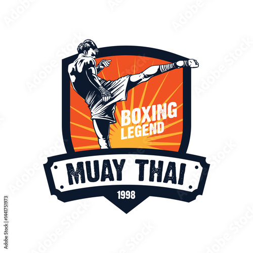 muay thai martial art badge