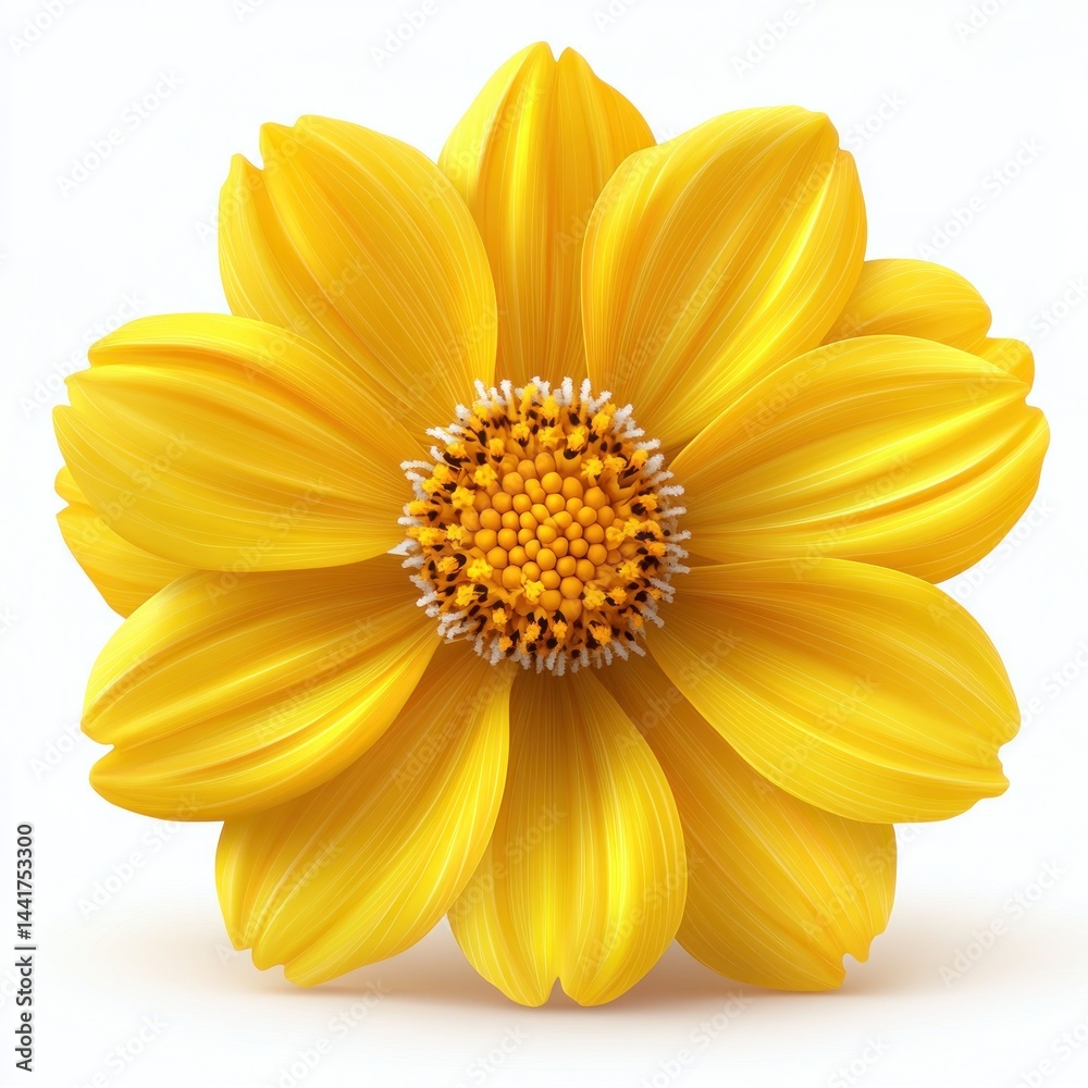 Obraz premium Vibrant Yellow Flower Close-Up: A Stunning Floral Macro Photograph