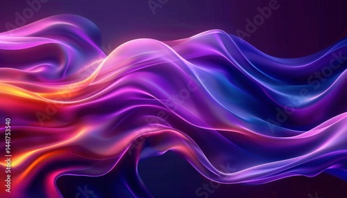Wallpaper Mural flowing smooth abstract waves of vibrant purple, pink, orange, and blue hues creating a dynamic and ethereal visual emotion of fluid motion and energy Torontodigital.ca