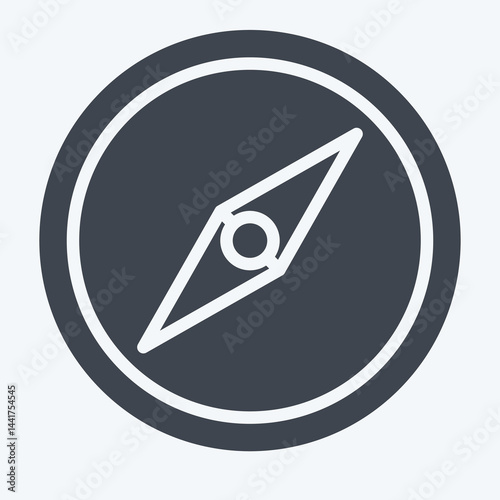 Icon Compass. related to Location symbol. glyph style. design editable