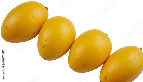 Four Ripe Yellow Mangoes Isolated on White for Healthy Eating Concepts: Tropical Fruit Imagery: Mangoes, Yellow, Isolated, White, Fresh, Healthy, Eating, Fruit, Tropical

