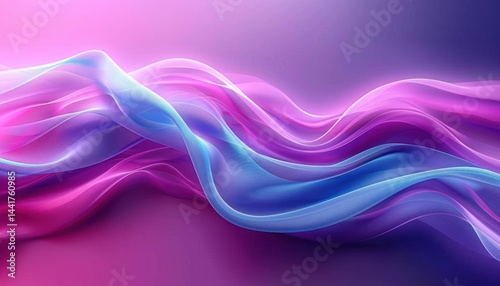Wallpaper Mural soft flowing translucent ribbons in shades of pink purple and blue creating a smooth wavy abstract pattern with a calming and ethereal atmosphere Torontodigital.ca