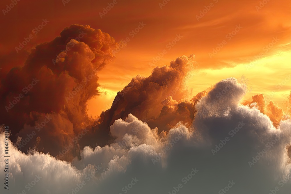 Fiery Sunset Cloudscape