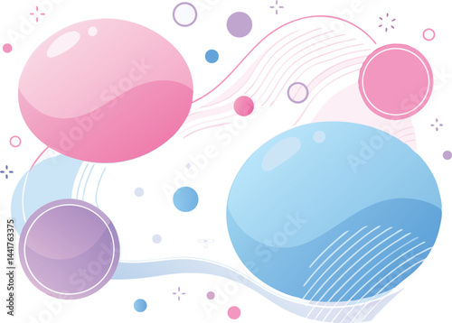seamless pattern with pink and blue balls