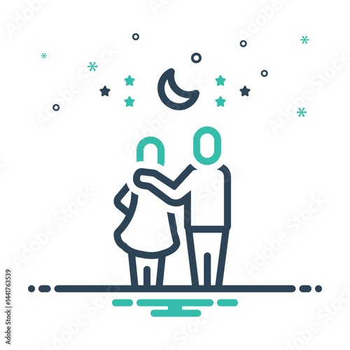Mix icon for valentines day couple