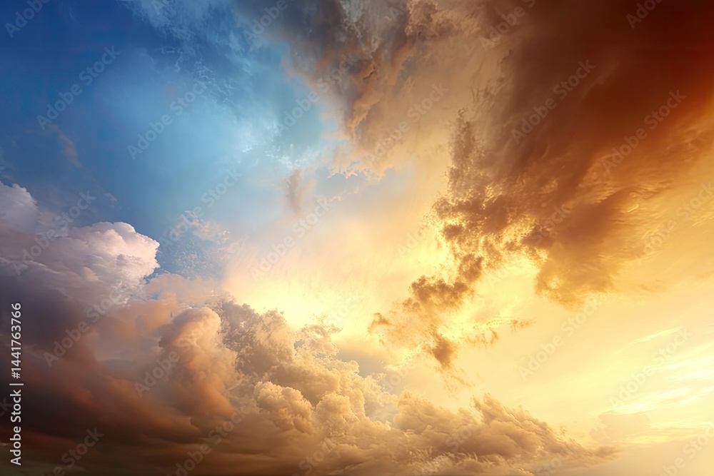 Dramatic sunset sky with clouds (1)