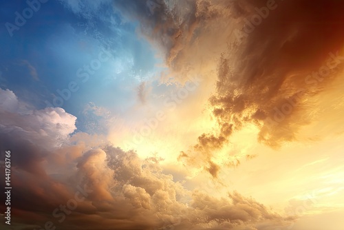 Obraz na płótnie Dramatic sunset sky with clouds (1) w salonie