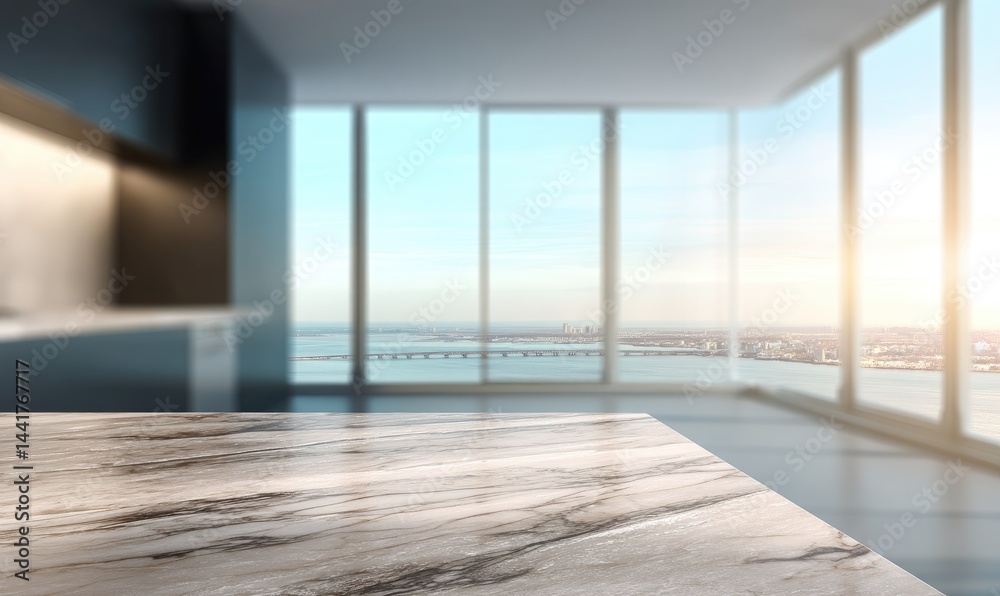 Modern Kitchen with City View