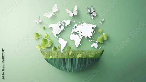 World environmental ,saving logo and ecology friendly concept Vector illustration