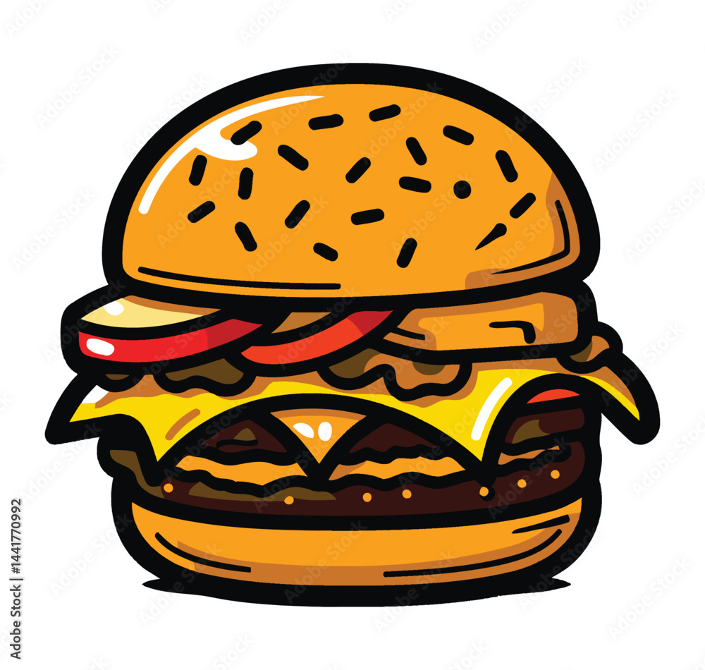 Isolated Hamburger on Clean White Background Isolated Hamburger on Clean White Background