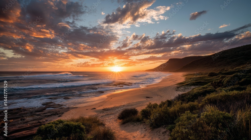 Moody sunrise seascape at Killcare Beach on the Central Coast of NSW, Australia. Moody sunrise seascape at Killcare Beach on the Central Coast of NSW, Australia.