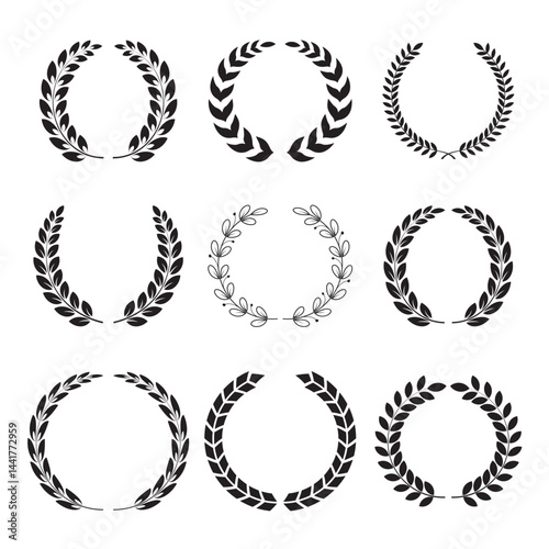 Collection of Laurel Wreath Illustrations