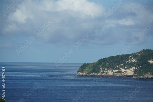 Coastal tranquility serene ocean view seascape photography scenic cliff panoramic perspective nature's beauty