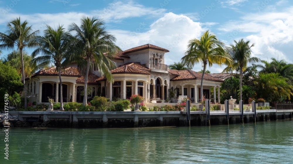 Fototapeta premium Luxury House Exterior on Marco Island Florida