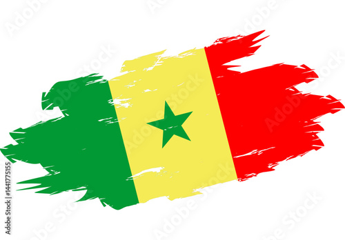 Stylized representation of the Senegal flag, useful for educational and cultural applications