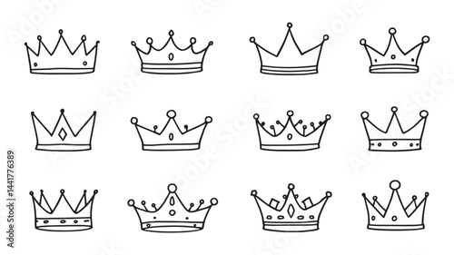 golden crown line art minimal stroke perfect for noble themes