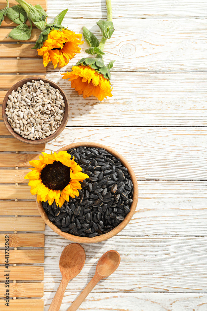 Sunflower seeds, concept of harvest, tasty snack