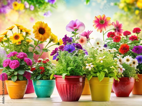 Double Exposure Flower Pots: Vibrant Blooms & Colorful Containers