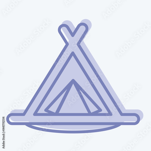 Icon Camping Tent. related to House symbol. two tone style. design editable