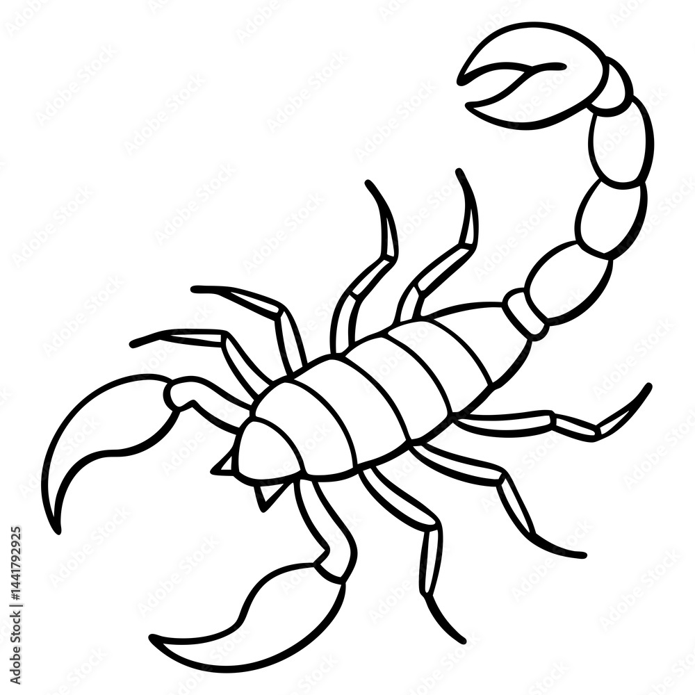 Obraz premium Elegant Scorpion One-Stroke Vector Design