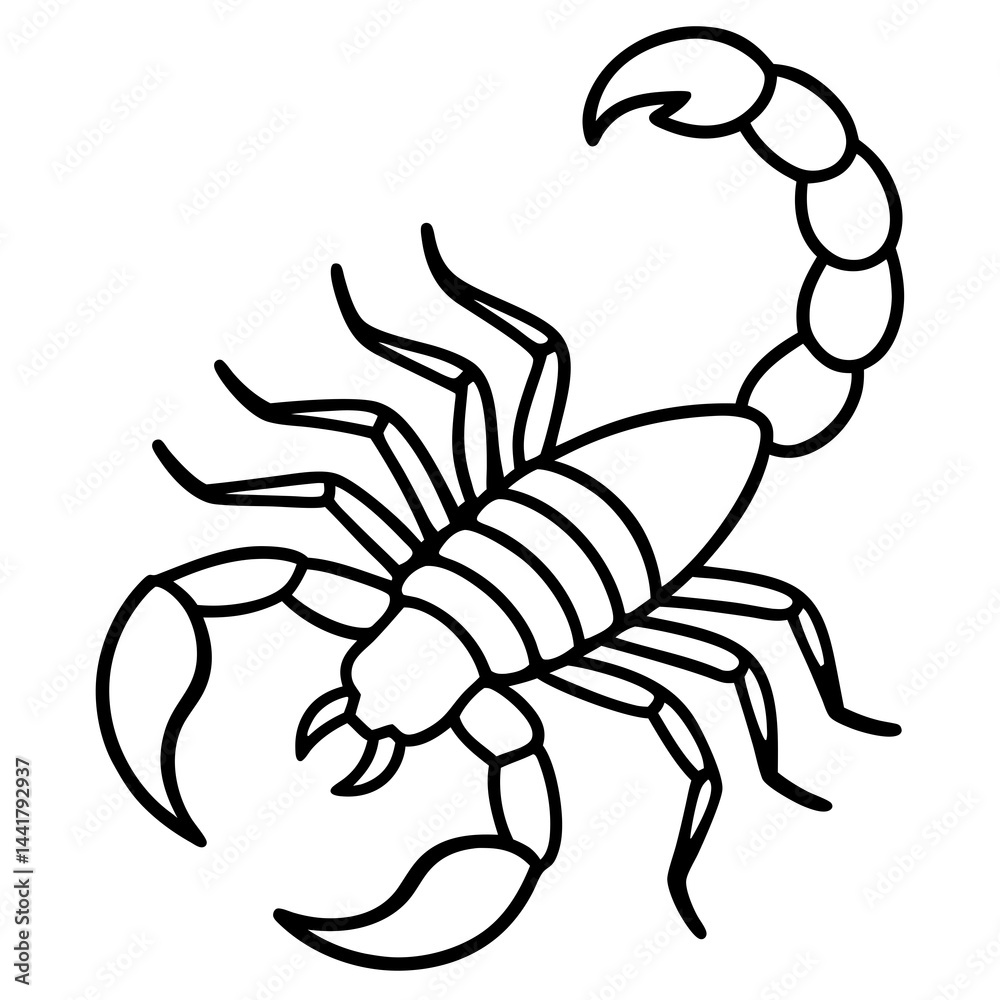 Obraz premium Elegant Scorpion One-Stroke Vector Design