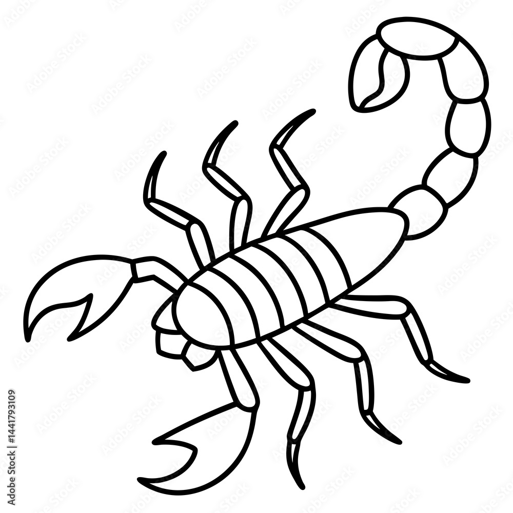 Fototapeta premium Elegant Scorpion One-Stroke Vector Design