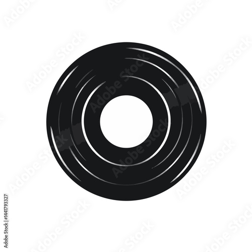 Black Vinyl Record Isolated on White Background
