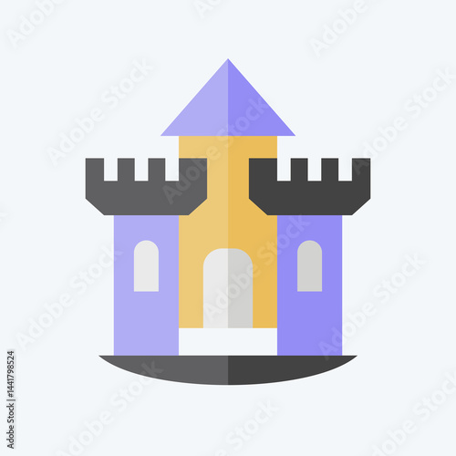 Icon Castle. related to House symbol. flat style. design editable