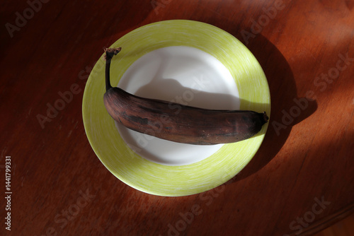 Still life with an overripe banana.