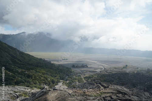 Eruption aftermath bromo volcano indonesia landscape photography dramatic skies wide-angle view natural beauty