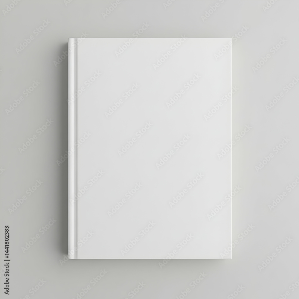 Blank white hardcover book mockup on gray background ideal for showcasing your design cover print or branding project Blank white hardcover book mockup on gray background ideal for showcasing your design cover print or branding project