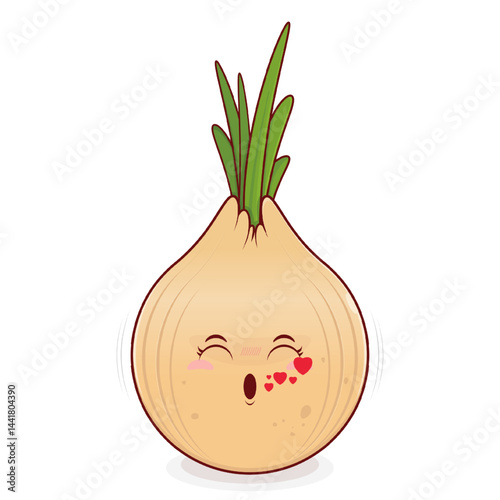 onion whistling love face cartoon cute