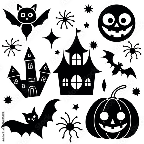    Cute Halloween elements vector illustration.
