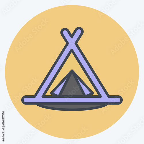 Icon Camping Tent. related to House symbol. color mate style. design editable