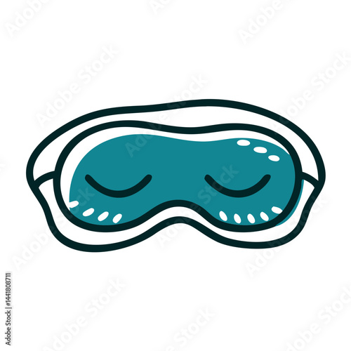 Sleep mask illustration on a plain background for relaxation and sleep improvement